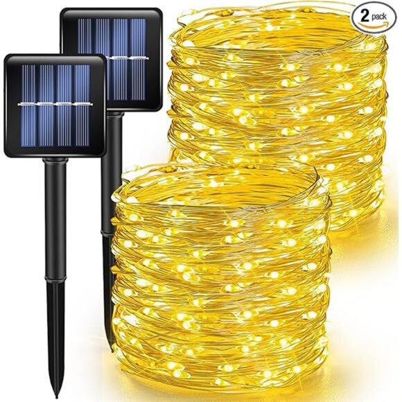 Solar String Lights Outdoor 80ft 240 LED Warm White Fairy Lights Waterproof - Picture 7 of 7